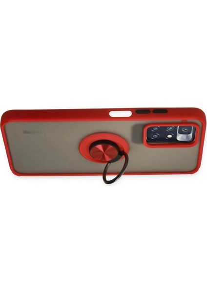 Xiaomi Redmi 10 2022 Kılıf Montreal Yüzüklü Silikon Kapak - Kırmızı fırsatları