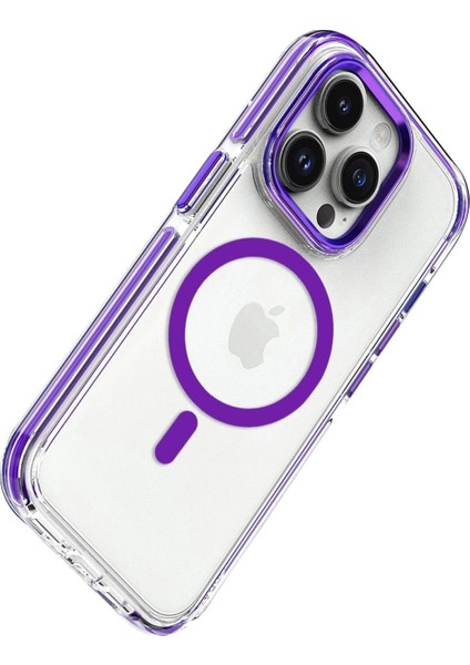 iPhone 15 Pro Max Bella Magsafe Kapak - Derin Mor