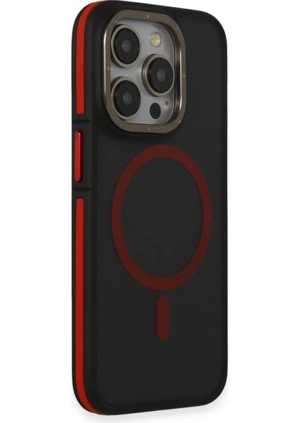 iPhone 15 Pro Rocky Magsafe Kapak - Siyah-Kırmızı fiyatları