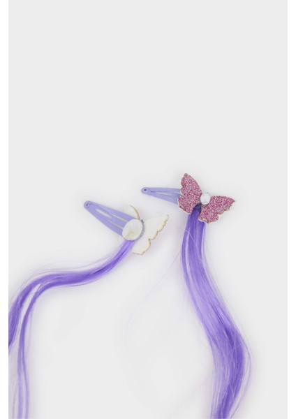 Kız Çocuk 4'lü Kelebekli Renkli Saçlı Çıtçıtlı Toka Seti F6875A8NS modelleri