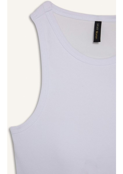 Slim Fit Dar Kesim Basic Düz Halter Yaka Fitilli Kaşkorse Pedli Atlet G0843AX25AU fiyatları