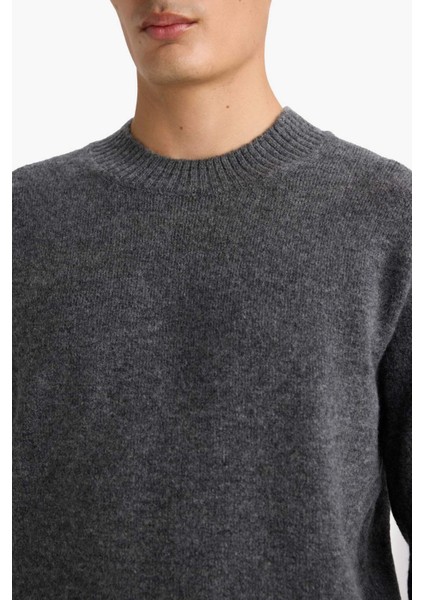 Relax Fit Bisiklet Yaka Triko Kazak E8390AX25CW indirimleri