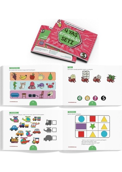 Okul Öncesi 3-4 Yaş Eğitici Etkinlik Kitap Seti – Bilişsel Gelişimi Destekleyen Ciltsiz Eğitim Serisi