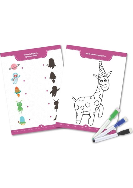 Okul Öncesi Eğitici Aktivite Kartları – Eşleştir, Sil ve Boya Oyunları, 2-4 Yaş Çocuklar İçin Eğlenceli Set modelleri