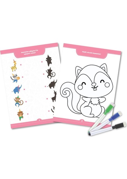 Okul Öncesi Eğitici Aktivite Kartları – Eşleştir, Sil ve Boya Oyunları, 2-4 Yaş Çocuklar İçin Eğlenceli Set fırsatları