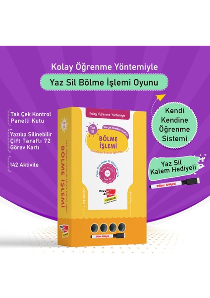 Dikkat Atölyesi 6-8 Yaş Çocuklar İçin Kolay Öğrenme Yöntemiyle Çarpım Tablosu ve Bölme İşlemi 3 Kitap Seti - Hüseyin Demir