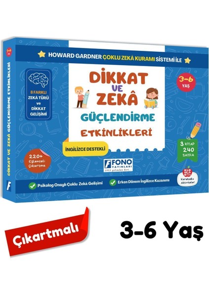 3-5 Yaş Dikkat ve Zeka Geliştirme Kitap Seti – Etkinliklerle Çocukların Zihinsel Becerilerini Güçlendirme