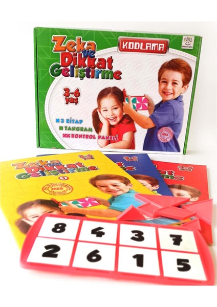 3-6 Yaş Okul Öncesi Dikkat ve Zeka Geliştirme Seti – Ciltli, Büyük Boy, 100 Sayfa Türkçe Eğitim Kitabı