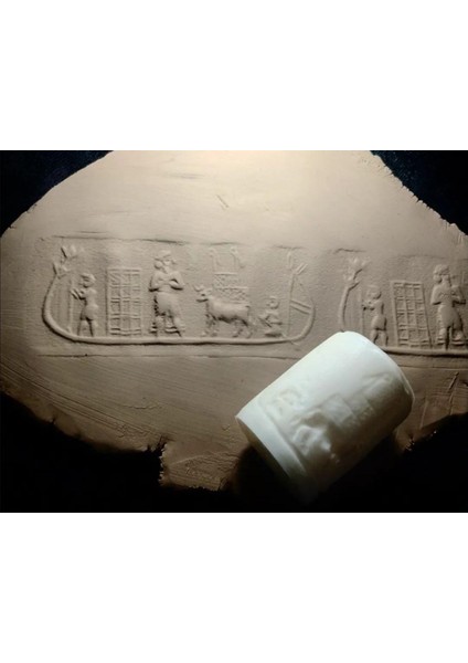 8 cm Seramik, Polimer Kil Antik Silindir Mühür Desen Oklavası