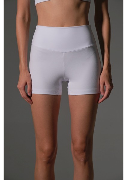 Yüksek Bel Toparlayıcı Esnek Kumaş, Kadın Spor Taytı 10 cm Comfortlux High Rise Hot Pants modelleri