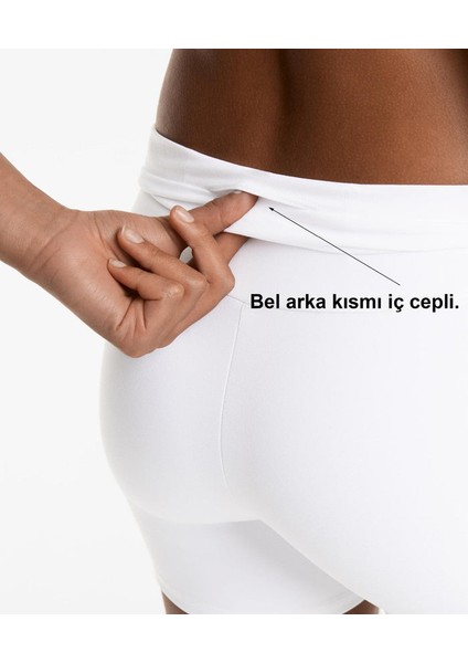 Yüksek Bel Toparlayıcı Esnek Kumaş, Kadın Spor Taytı 10 cm Comfortlux High Rise Hot Pants fırsatları