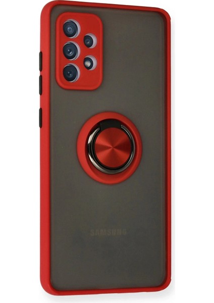 Samsung Galaxy A72 Kılıf Montreal Yüzüklü Silikon Kapak - Kırmızı fiyatları
