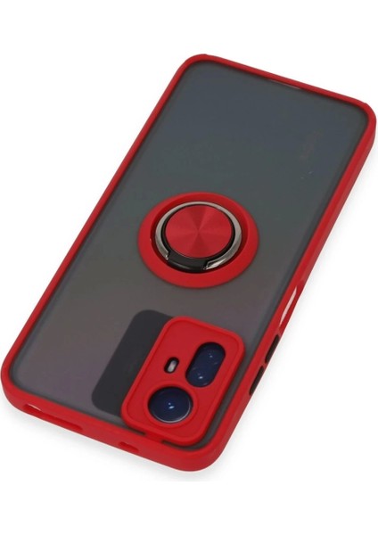 Xiaomi Redmi Note 12S Kılıf Montreal Yüzüklü Silikon Kapak - Kırmızı