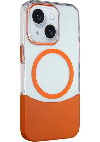 iPhone 15 Pc Suit Magsafe Kapak - Turuncu