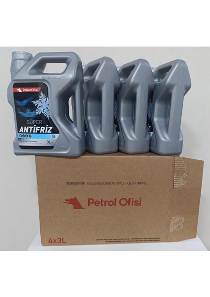 Süper Antifriz 3 Lt x 4 Adet ( 8.ay 2025 Üretim)