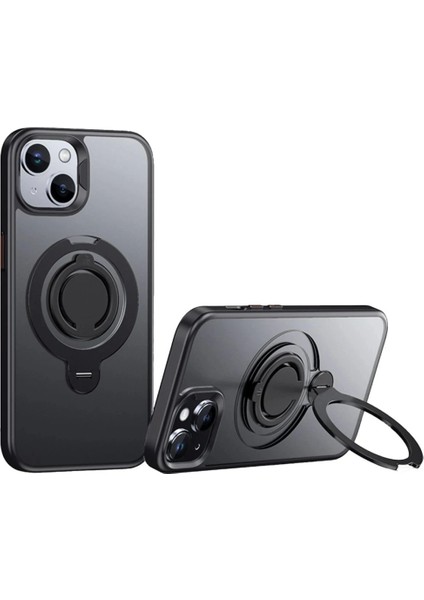 iPhone 15 Avatar 360 Dönen Magsafe Kapak - Siyah