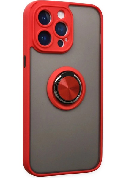 iPhone 14 Pro Kılıf Montreal Yüzüklü Silikon Kapak - Kırmızı fiyatları