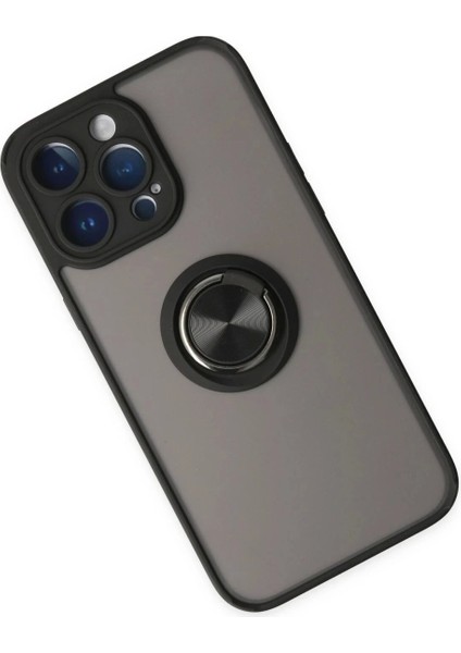 iPhone 14 Pro Kılıf Montreal Yüzüklü Silikon Kapak - Siyah modelleri