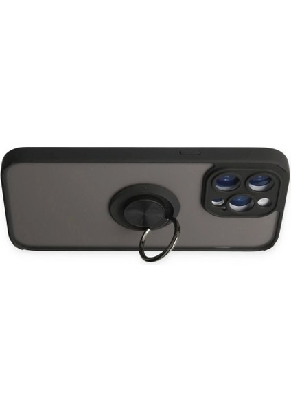 iPhone 14 Pro Kılıf Montreal Yüzüklü Silikon Kapak - Siyah fırsatları