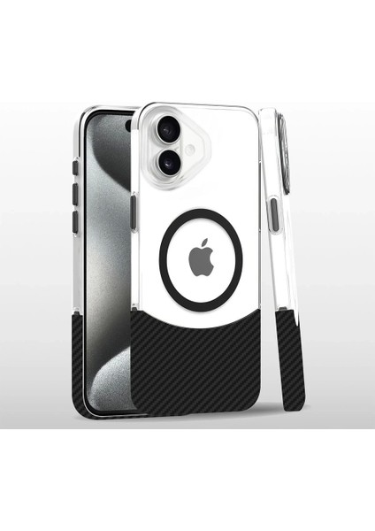 iPhone 16 Carbon Puzzle Magsafe Kapak - Siyah-2