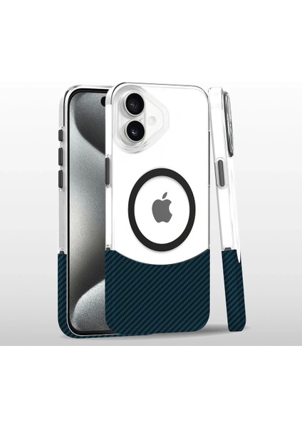 iPhone 16 Carbon Puzzle Magsafe Kapak - Yeşil