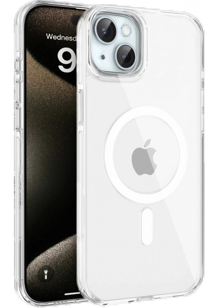 iPhone 15 Gleam Pc Sert Magsafe Kılıf - Şeffaf