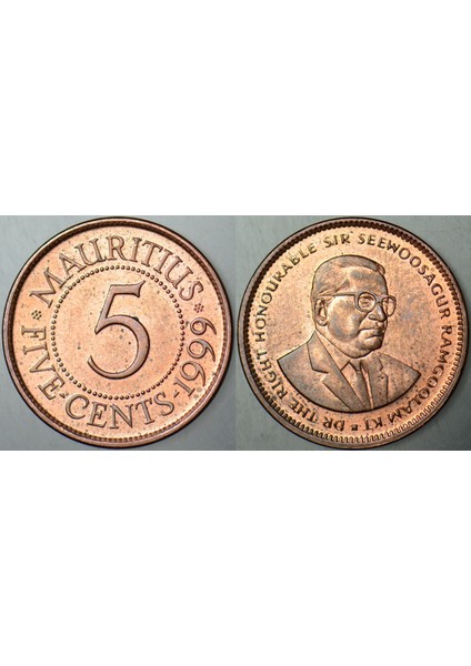 Mauritius 5 Cent 1999 Çilaltı