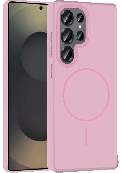 Samsung Galaxy S25 Ultra Broş Magsafe Kapak - Pembe
