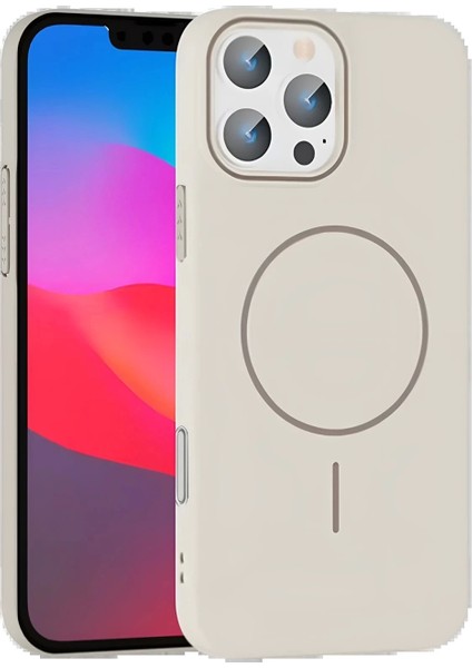 iPhone 16 Pro Max Broş Magsafe Kapak - Krem