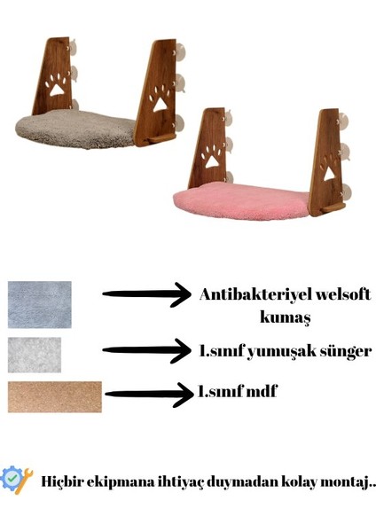 Kedi Cam Yatağı , Vantuzlu Kedi Cam Yatak modelleri