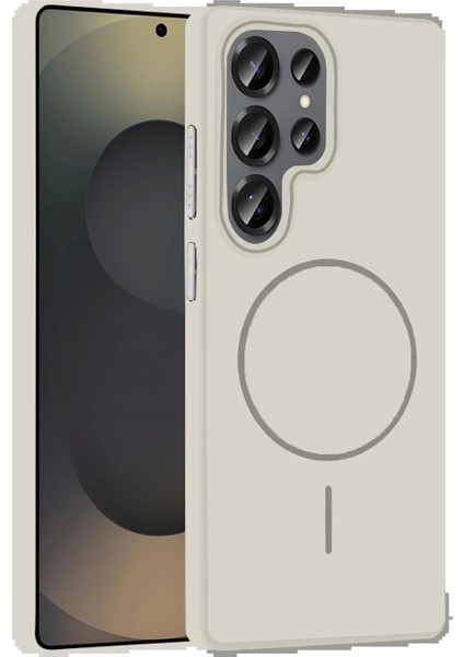 Samsung Galaxy S25 Ultra Broş Magsafe Kapak - Krem