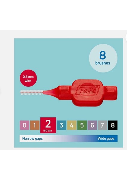 2li Tepe Arayüz Fırçası Kırmızı 0,5 mm 8'li Paket modelleri