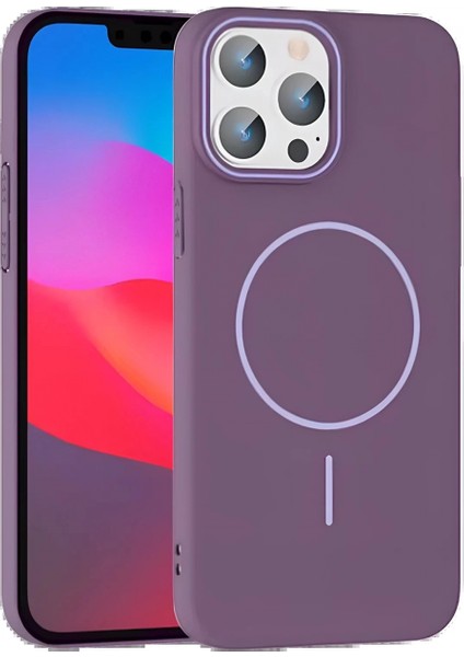 iPhone 15 Pro Max Broş Magsafe Kapak - Mor