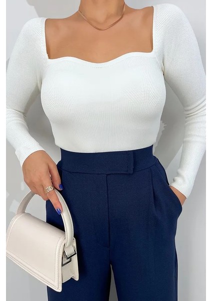 Kadın Likralı Cırt Kapama Siyah Palazzo Pantolon