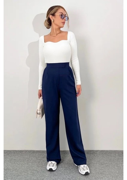 Kadın Likralı Cırt Kapama Siyah Palazzo Pantolon fırsatları