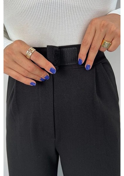 Kadın Likralı Cırt Kapama Siyah Palazzo Pantolon indirimleri