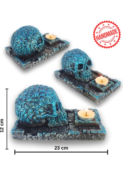 Kuru Kafa Büyük Çubuk Tütsülük ve Tealight (Mavi) fırsatları