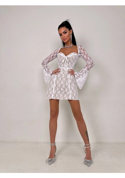 Hestia Dantel & Gloplu Mini Elbise fiyatları