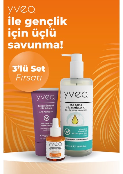 Youth Guard 3 Lü Set – Anti Aging Jel, Yüz Temizleme Yağı, C Vitamini fiyatları