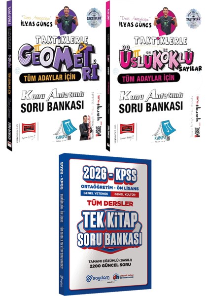 Taktiklerle Geometri Üslü Köklü Sayılar Ilyas Güneş - Ortaöğretim Ön Lisans Tek Kitap Soru