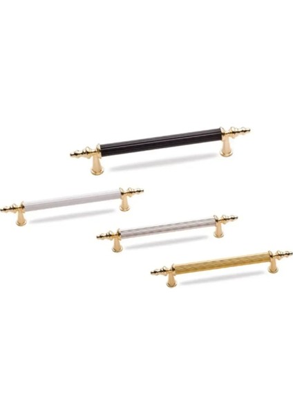 Ars-Taş Elif Kulp ( 128 cm ) Metal Vidalı. Dolap,şifonyer,ünite,komidin,mutfak Dolabı,vestiyer Siyah-Altın modelleri