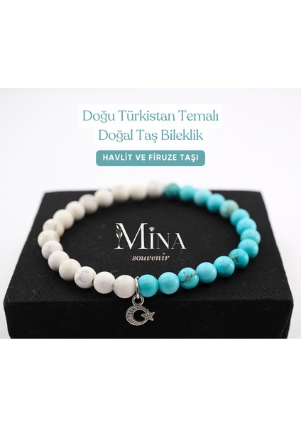 Doğu Türkistan Temalı Doğal Taş Bileklik(Havlit :sakinleştirici Firuze : Nazar) fırsatları