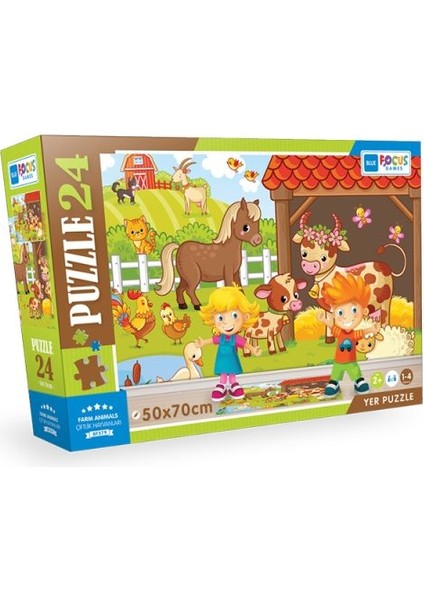 Blue Focus Farm Animals (Çiftlik Hayvanları) - Puzzle 24 Parça