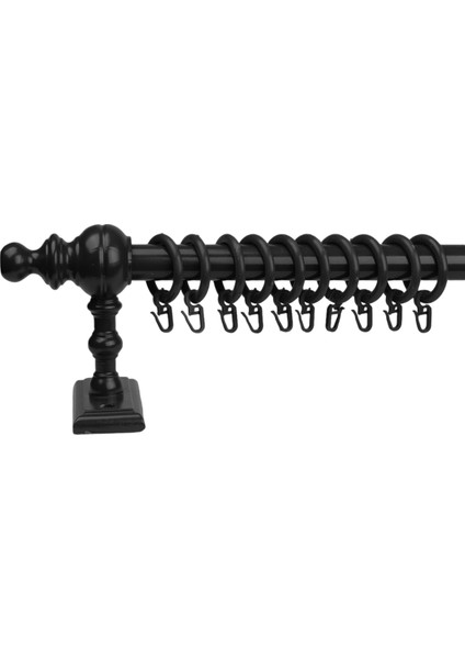 Siyah Raysız Ahşap Rustik Perde Askısı Rustik Borusu