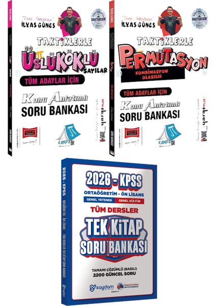 Taktiklerle Üslü Köklü Sayılar Permütasyon Kombinasyon Ilyas Güneş - Ortaöğretim Ön Lisans Tek Kitap Soru
