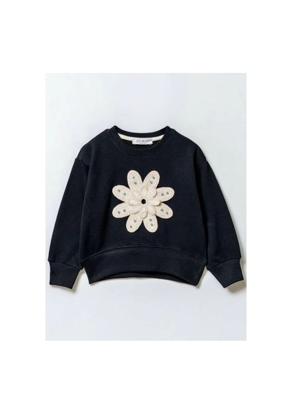 Çiçek Desenli Sweatshirt