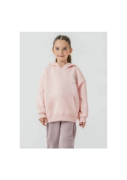 Pudra Çocuk Kapüşonlu Eşofman Takımı