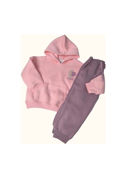 Pudra Çocuk Kapüşonlu Eşofman Takımı modelleri