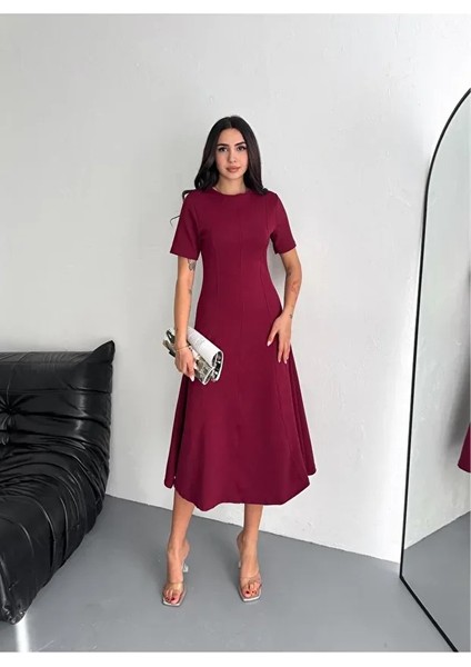 Kadın Bisiklet Yaka Modal Kumaş Elbise fiyatları