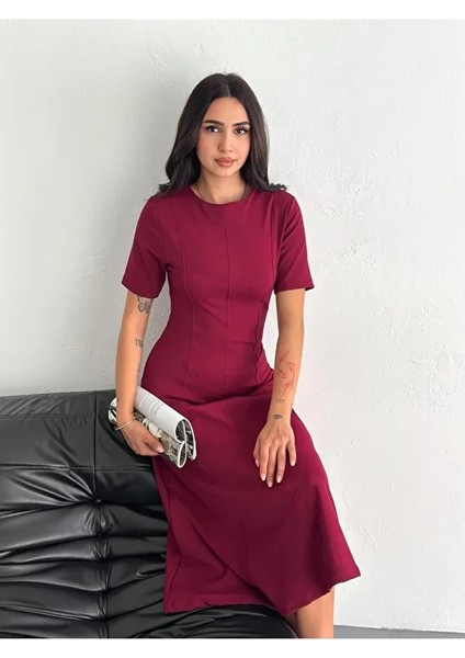 Kadın Bisiklet Yaka Modal Kumaş Elbise modelleri